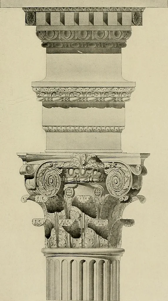 An illustration from Medieval architecture, its origins and development, with lists of monuments and bibliographies, 1909, leaf 80