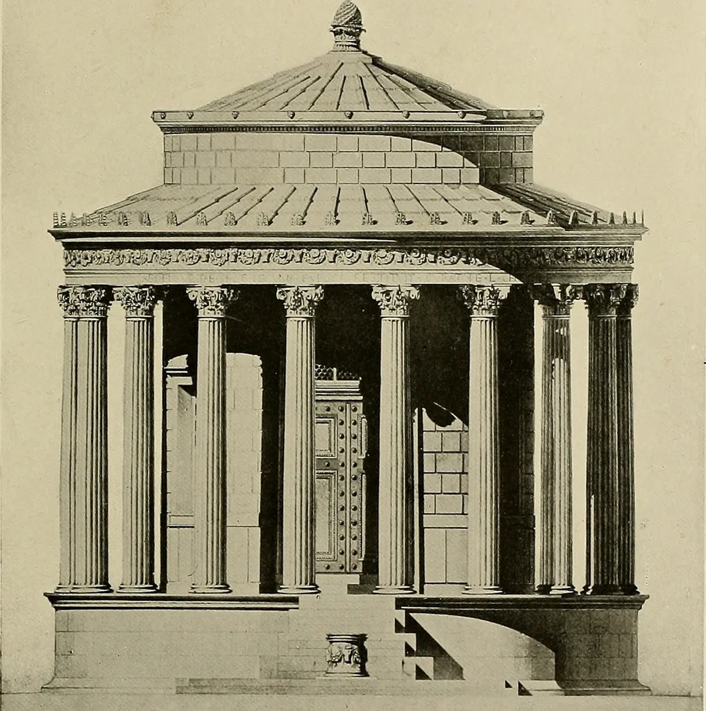 An illustration from Medieval architecture, its origins and development, with lists of monuments and bibliographies, 1909, leaf 90
