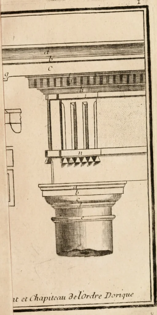 An illustration from Architecture pratique : qui comprend la construction générale et particuliere des bâtimens, le détail, les toisé et devis de chaque partie ... : avec une explication et une conférence de trente-six articles de la coutume de Paris, sur le titre des servitudes & rapports qui concernent les bâtimens, & de l'ordonnance de 1673, 1780, leaf 262