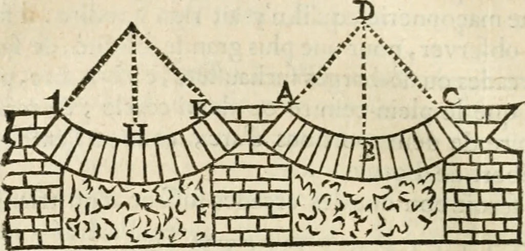 An illustration from Architecture pratique : qui comprend la construction générale et particuliere des bâtimens, le détail, les toisé et devis de chaque partie ... : avec une explication et une conférence de trente-six articles de la coutume de Paris, sur le titre des servitudes & rapports qui concernent les bâtimens, & de l'ordonnance de 1673, 1780, leaf 323