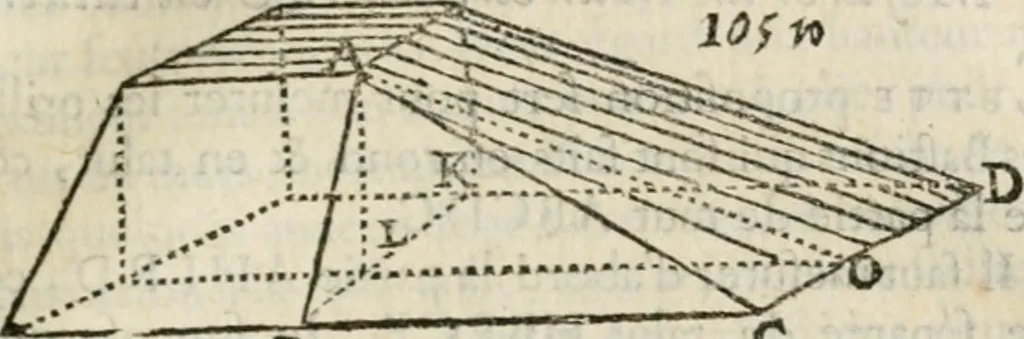 An illustration from Architecture pratique : qui comprend la construction générale et particuliere des bâtimens, le détail, les toisé et devis de chaque partie ... : avec une explication et une conférence de trente-six articles de la coutume de Paris, sur le titre des servitudes & rapports qui concernent les bâtimens, & de l'ordonnance de 1673, 1780, leaf 338