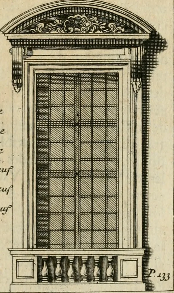 An illustration from Cours d'architecture qui comprend les ordres de Vignole : avec des commentaires, les figures & descriptions de ses plus beaux bâtimens, & de ceux de Michel-Ange : plusieurs nouveaux desseins, ornemens & préceptes concernant la distribution, la décoration ... & tout ce qui regarde l'art de bâtir : avec une ample explication par ordre alphabetique de tous les termes, 1693, leaf 234
