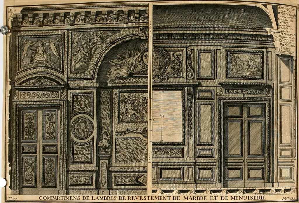 An illustration from Cours d'architecture qui comprend les ordres de Vignole : avec des commentaires, les figures & descriptions de ses plus beaux bâtimens, & de ceux de Michel-Ange : plusieurs nouveaux desseins, ornemens & préceptes concernant la distribution, la décoration ... & tout ce qui regarde l'art de bâtir : avec une ample explication par ordre alphabetique de tous les termes, 1693, leaf 240