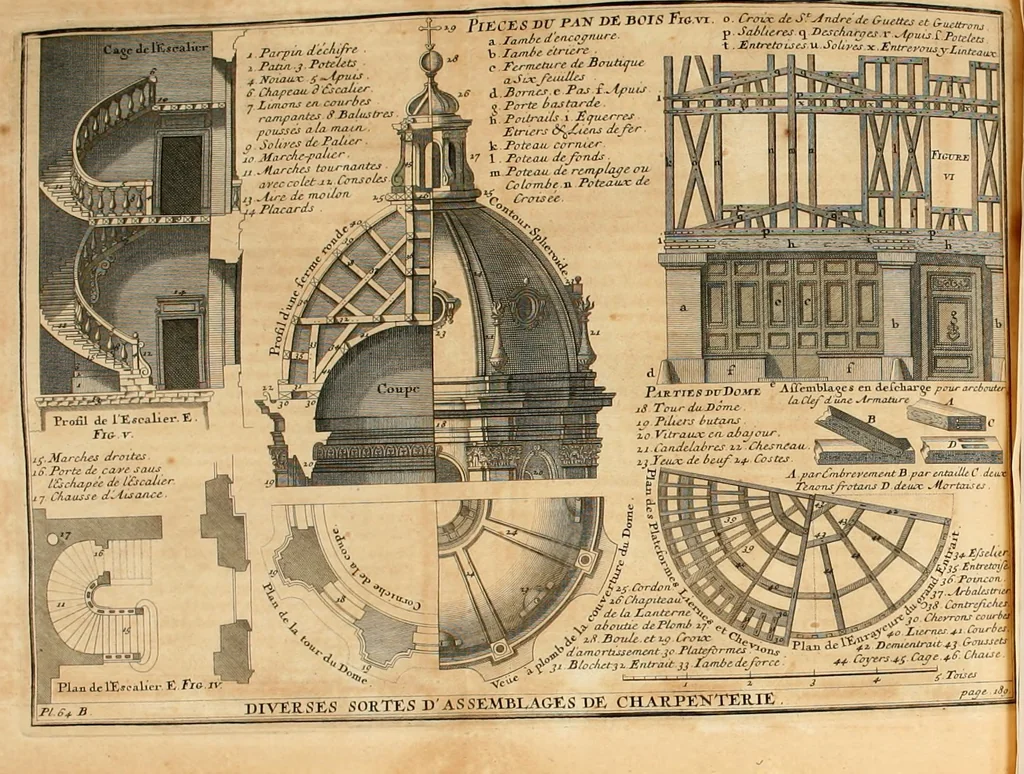 An illustration from Cours d'architecture qui comprend les ordres de Vignole : avec des commentaires, les figures & descriptions de ses plus beaux bâtimens, & de ceux de Michel-Ange : plusieurs nouveaux desseins, ornemens & préceptes concernant la distribution, la décoration ... & tout ce qui regarde l'art de bâtir : avec une ample explication par ordre alphabetique de tous les termes, 1693, leaf 304