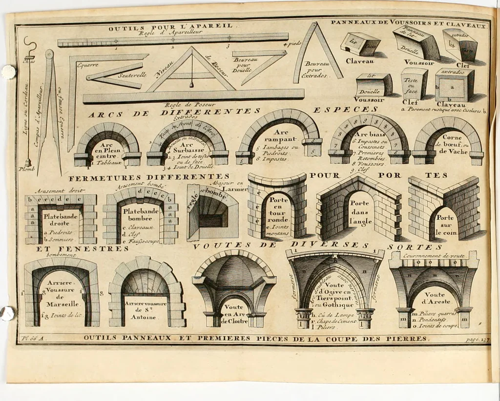 An illustration from Cours d'architecture qui comprend les ordres de Vignole : avec des commentaires, les figures & descriptions de ses plus beaux bâtimens, & de ceux de Michel-Ange : plusieurs nouveaux desseins, ornemens & préceptes concernant la distribution, la décoration ... & tout ce qui regarde l'art de bâtir : avec une ample explication par ordre alphabetique de tous les termes, 1693, leaf 364