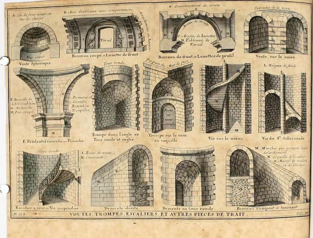 An illustration from Cours d'architecture qui comprend les ordres de Vignole : avec des commentaires, les figures & descriptions de ses plus beaux bâtimens, & de ceux de Michel-Ange : plusieurs nouveaux desseins, ornemens & préceptes concernant la distribution, la décoration ... & tout ce qui regarde l'art de bâtir : avec une ample explication par ordre alphabetique de tous les termes, 1693, leaf 370