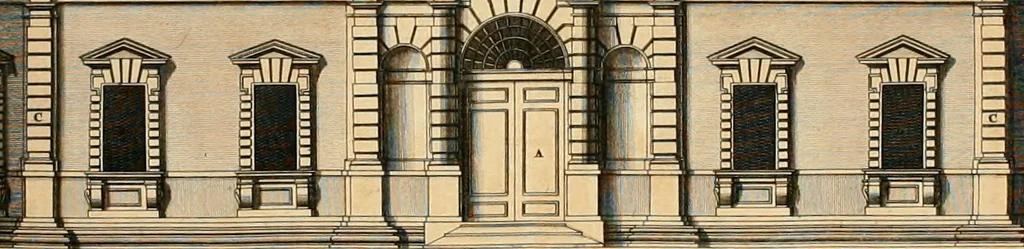 An illustration from Cours d'architecture qui comprend les ordres de Vignole : avec des commentaires, les figures & descriptions de ses plus beaux bâtimens, & de ceux de Michel-Ange : plusieurs nouveaux desseins, ornemens & préceptes concernant la distribution, la décoration ... & tout ce qui regarde l'art de bâtir : avec une ample explication par ordre alphabetique de tous les termes, 1693, leaf 406
