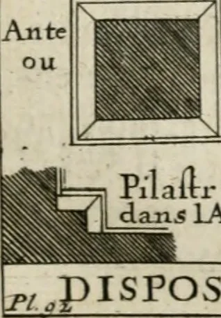 An illustration from Cours d'architecture qui comprend les ordres de Vignole : avec des commentaires, les figures & descriptions de ses plus beaux bâtimens, & de ceux de Michel-Ange : plusieurs nouveaux desseins, ornemens & préceptes concernant la distribution, la décoration ... & tout ce qui regarde l'art de bâtir : avec une ample explication par ordre alphabetique de tous les termes, 1693, leaf 450