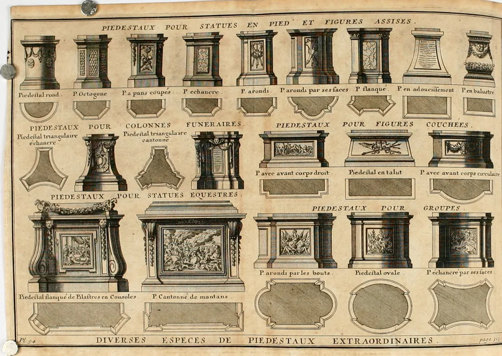 An illustration from Cours d'architecture qui comprend les ordres de Vignole : avec des commentaires, les figures & descriptions de ses plus beaux bâtimens, & de ceux de Michel-Ange : plusieurs nouveaux desseins, ornemens & préceptes concernant la distribution, la décoration ... & tout ce qui regarde l'art de bâtir : avec une ample explication par ordre alphabetique de tous les termes, 1693, leaf 460