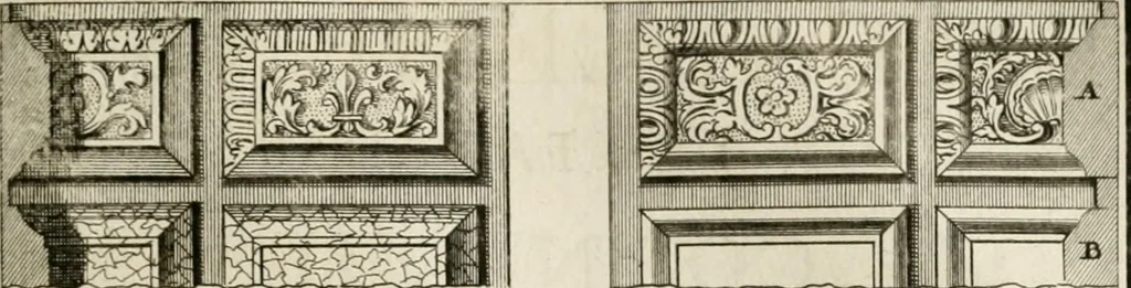 An illustration from Cours d'architecture qui comprend les ordres de Vignole : avec des commentaires, les figures & descriptions de ses plus beaux bâtimens, & de ceux de Michel-Ange : plusieurs nouveaux desseins, ornemens & préceptes concernant la distribution, la décoration ... & tout ce qui regarde l'art de bâtir : avec une ample explication par ordre alphabetique de tous les termes, 1693, leaf 476