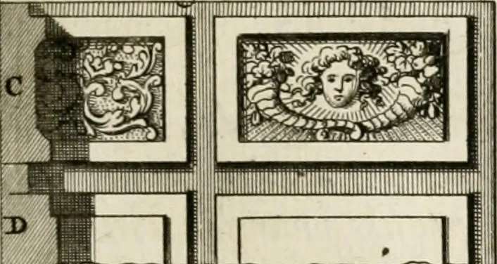 An illustration from Cours d'architecture qui comprend les ordres de Vignole : avec des commentaires, les figures & descriptions de ses plus beaux bâtimens, & de ceux de Michel-Ange : plusieurs nouveaux desseins, ornemens & préceptes concernant la distribution, la décoration ... & tout ce qui regarde l'art de bâtir : avec une ample explication par ordre alphabetique de tous les termes, 1693, leaf 476