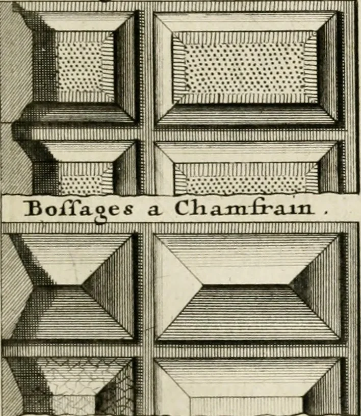 An illustration from Cours d'architecture qui comprend les ordres de Vignole : avec des commentaires, les figures & descriptions de ses plus beaux bâtimens, & de ceux de Michel-Ange : plusieurs nouveaux desseins, ornemens & préceptes concernant la distribution, la décoration ... & tout ce qui regarde l'art de bâtir : avec une ample explication par ordre alphabetique de tous les termes, 1693, leaf 476