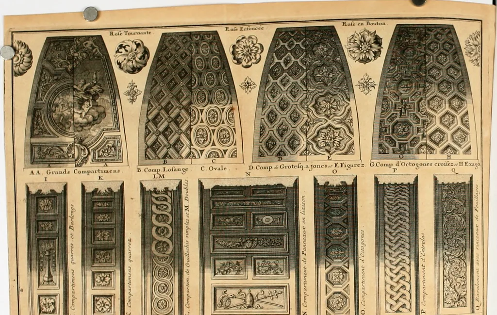An illustration from Cours d'architecture qui comprend les ordres de Vignole : avec des commentaires, les figures & descriptions de ses plus beaux bâtimens, & de ceux de Michel-Ange : plusieurs nouveaux desseins, ornemens & préceptes concernant la distribution, la décoration ... & tout ce qui regarde l'art de bâtir : avec une ample explication par ordre alphabetique de tous les termes, 1693, leaf 496