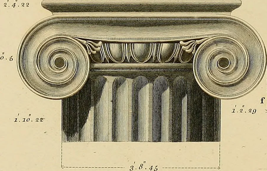 An illustration from The civil architecture of Vitruvius : comprising those books of the author which relate to the public and private edifices of the ancients, 1812, leaf 152