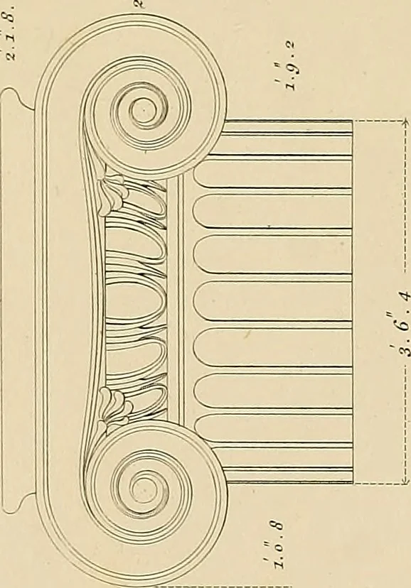 An illustration from The civil architecture of Vitruvius : comprising those books of the author which relate to the public and private edifices of the ancients, 1812, leaf 152