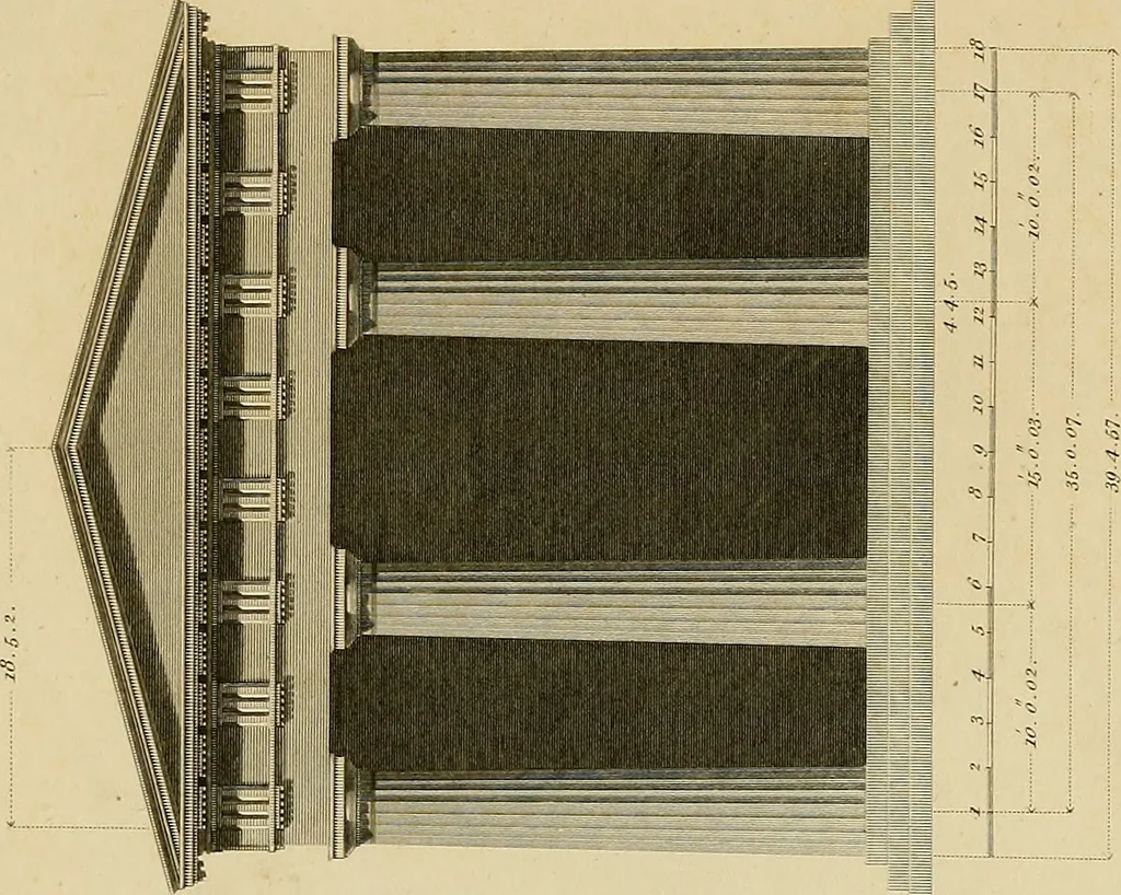 An illustration from The civil architecture of Vitruvius : comprising those books of the author which relate to the public and private edifices of the ancients, 1812, leaf 246