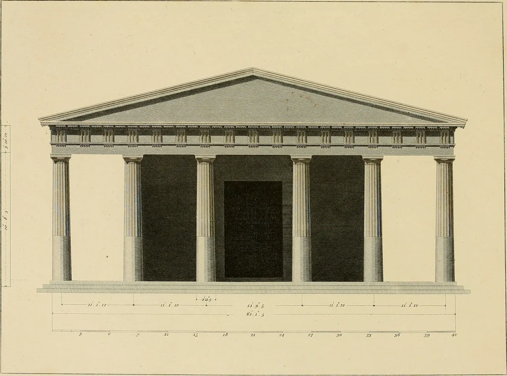 An illustration from The civil architecture of Vitruvius : comprising those books of the author which relate to the public and private edifices of the ancients, 1812, leaf 248