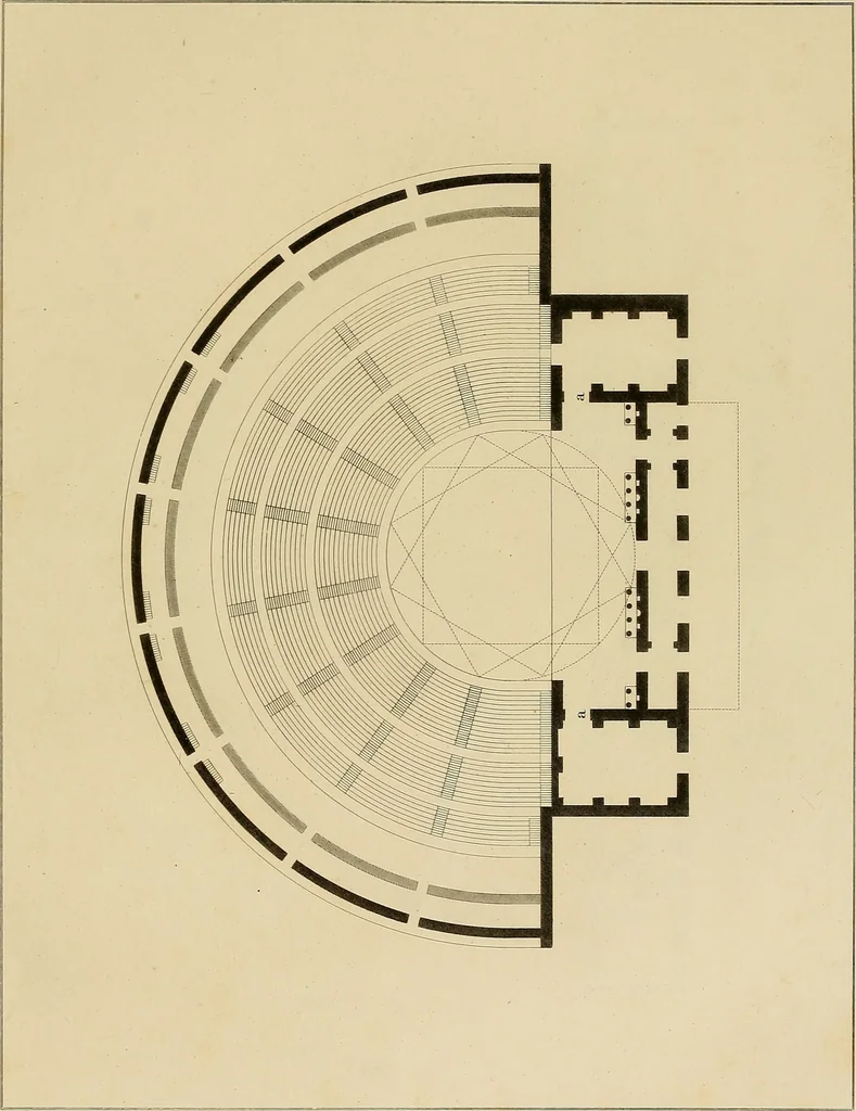 An illustration from The civil architecture of Vitruvius : comprising those books of the author which relate to the public and private edifices of the ancients, 1812, leaf 348