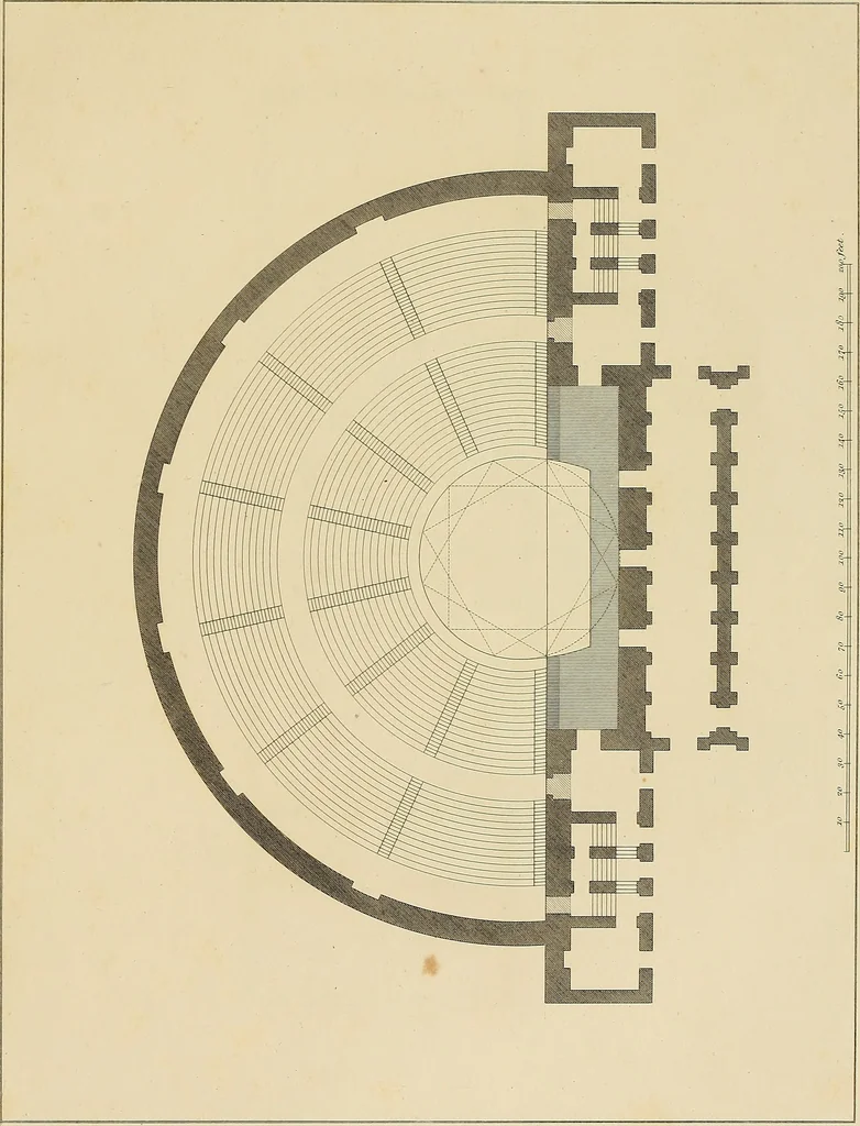An illustration from The civil architecture of Vitruvius : comprising those books of the author which relate to the public and private edifices of the ancients, 1812, leaf 350