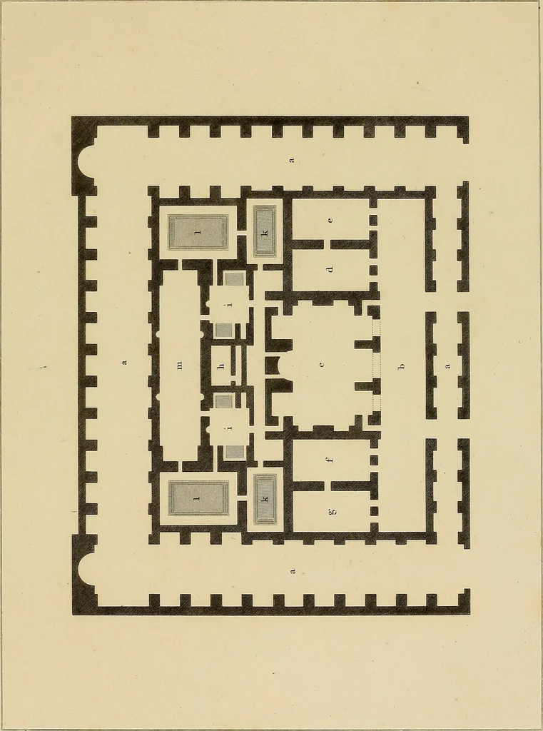 An illustration from The civil architecture of Vitruvius : comprising those books of the author which relate to the public and private edifices of the ancients, 1812, leaf 354