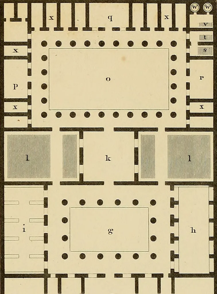 An illustration from The civil architecture of Vitruvius : comprising those books of the author which relate to the public and private edifices of the ancients, 1812, leaf 422