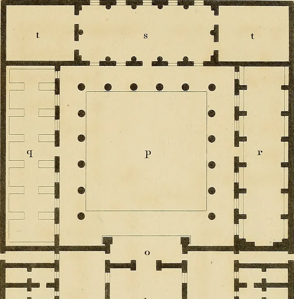 An illustration from The civil architecture of Vitruvius : comprising those books of the author which relate to the public and private edifices of the ancients, 1812, leaf 426