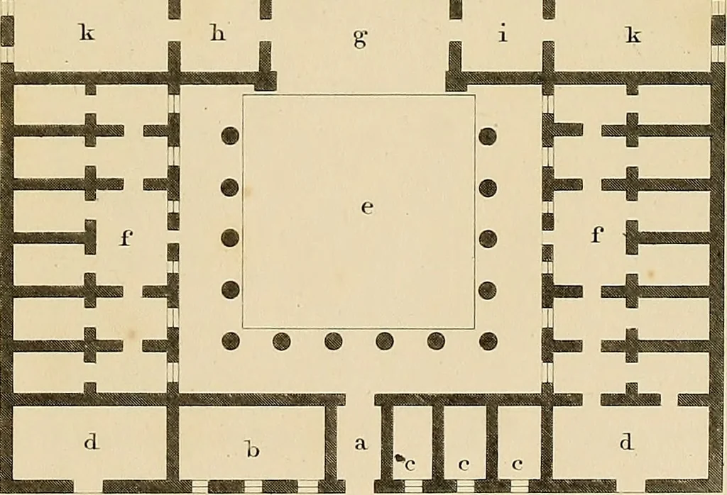 An illustration from The civil architecture of Vitruvius : comprising those books of the author which relate to the public and private edifices of the ancients, 1812, leaf 426