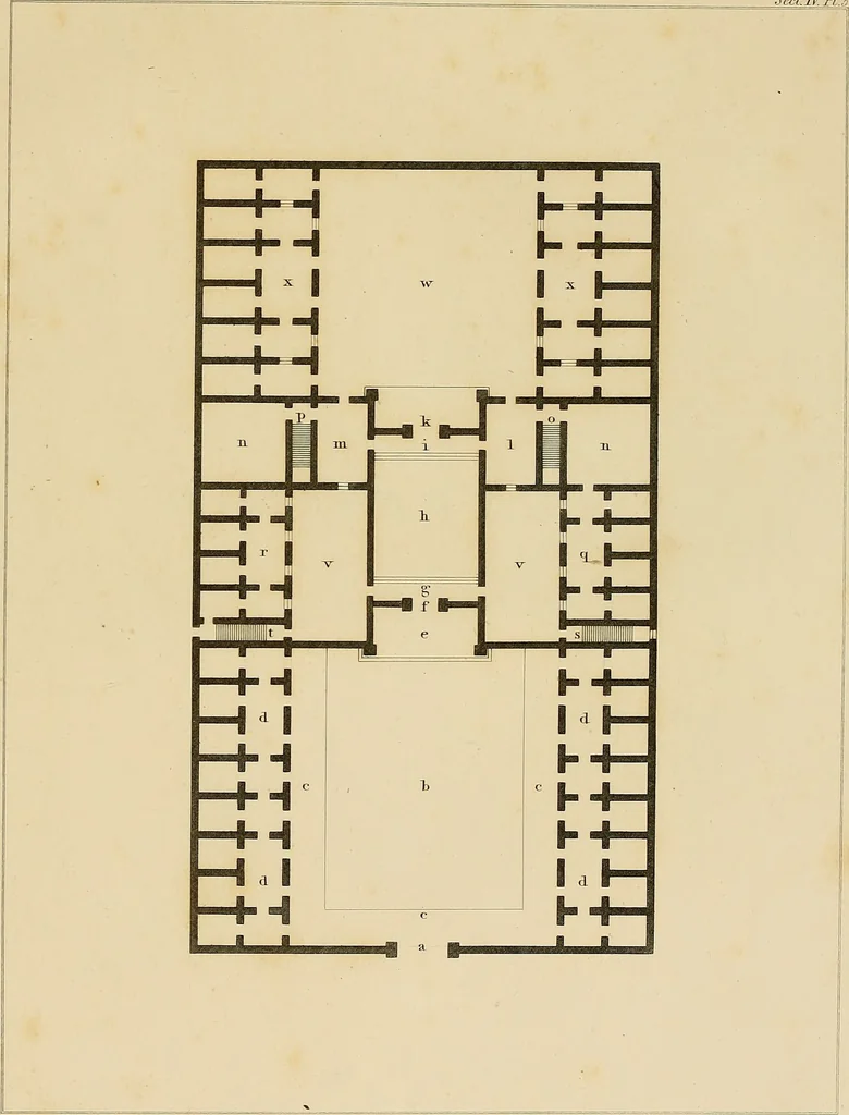 An illustration from The civil architecture of Vitruvius : comprising those books of the author which relate to the public and private edifices of the ancients, 1812, leaf 428
