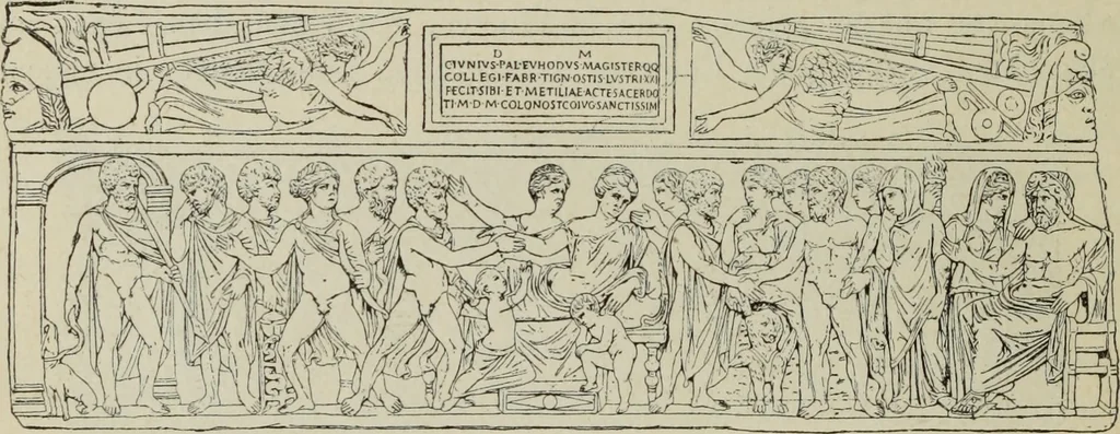 An illustration from Architectur und Ornamentik der antiken Sarkophage, 1902, leaf 119