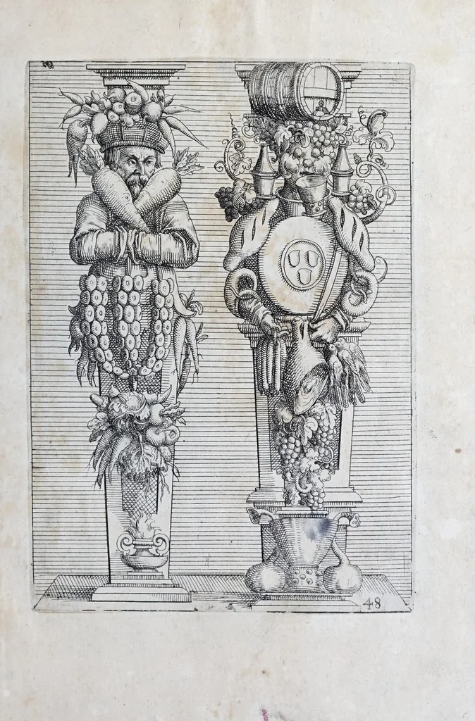 An illustration from Architectvra, oder, Verzeichnuss allerhand Eynfassungen an Thüren, Fenstern vnd Decken : u. sehr nützlich vnnd dienlich allen Mahlern, Bildthawern, Steinmetzen, Schreinern, vnd andern Liebhabern dieser Kunst, 1609, leaf 107