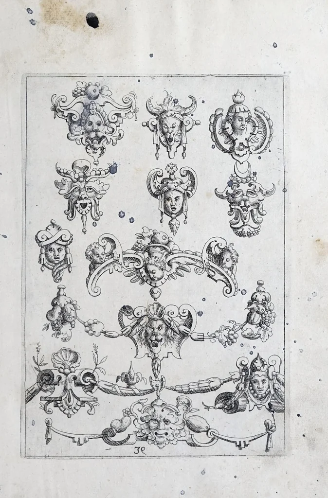 An illustration from Architectvra, oder, Verzeichnuss allerhand Eynfassungen an Thüren, Fenstern vnd Decken : u. sehr nützlich vnnd dienlich allen Mahlern, Bildthawern, Steinmetzen, Schreinern, vnd andern Liebhabern dieser Kunst, 1609, leaf 89