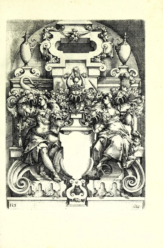 An illustration from Architectvra von Ausstheilung, Symmetria vnd Proportion der fünff Seulen : vnd aller darauss volgender Kunst Arbeit von Fenstern, Caminen, Thürgerichten, Portalen, Bronnen vnd Epitaphien ..., 1598, leaf 253