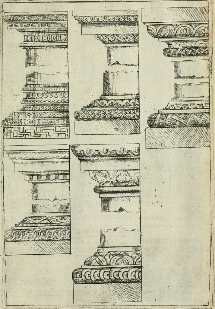 An illustration from Architectvra, vonn Ausstheijlung der fünff Seülen, vnd aller darausz folder Kunst vnd Arbeit von Festern, Camin, Thürgerichten, Portale, Bruñen vnd Epitaphie, 1612, leaf 106