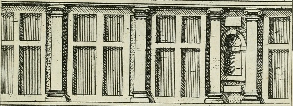 An illustration from Architectvra, vonn Ausstheijlung der fünff Seülen, vnd aller darausz folder Kunst vnd Arbeit von Festern, Camin, Thürgerichten, Portale, Bruñen vnd Epitaphie, 1612, leaf 126