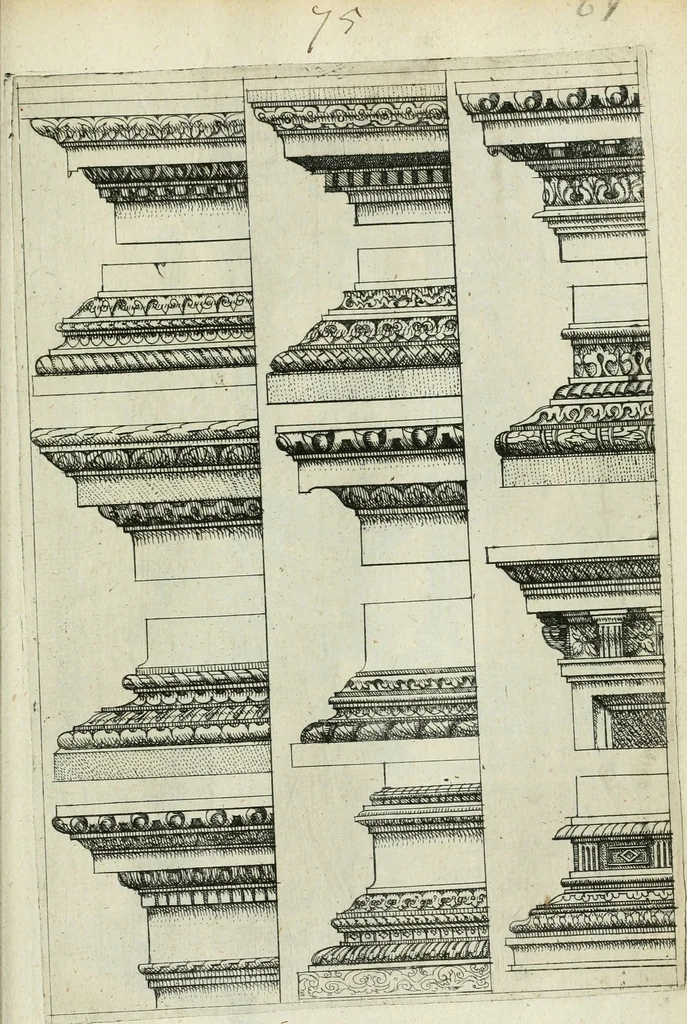An illustration from Architectvra, vonn Ausstheijlung der fünff Seülen, vnd aller darausz folder Kunst vnd Arbeit von Festern, Camin, Thürgerichten, Portale, Bruñen vnd Epitaphie, 1612, leaf 134