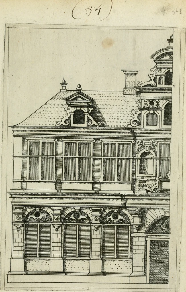 An illustration from Architectvra, vonn Ausstheijlung der fünff Seülen, vnd aller darausz folder Kunst vnd Arbeit von Festern, Camin, Thürgerichten, Portale, Bruñen vnd Epitaphie, 1612, leaf 160