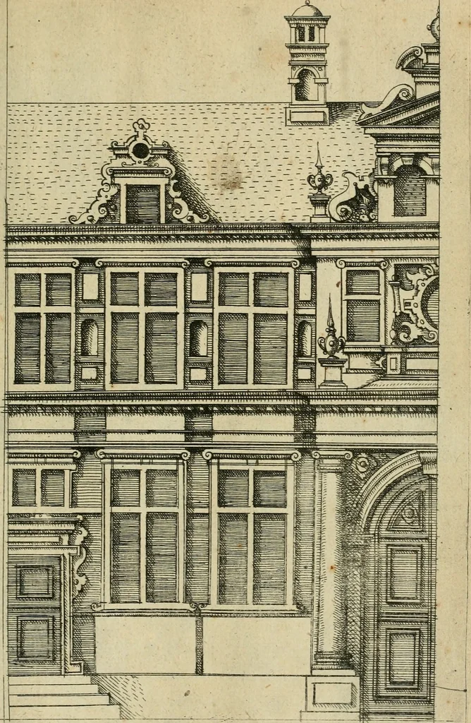 An illustration from Architectvra, vonn Ausstheijlung der fünff Seülen, vnd aller darausz folder Kunst vnd Arbeit von Festern, Camin, Thürgerichten, Portale, Bruñen vnd Epitaphie, 1612, leaf 162
