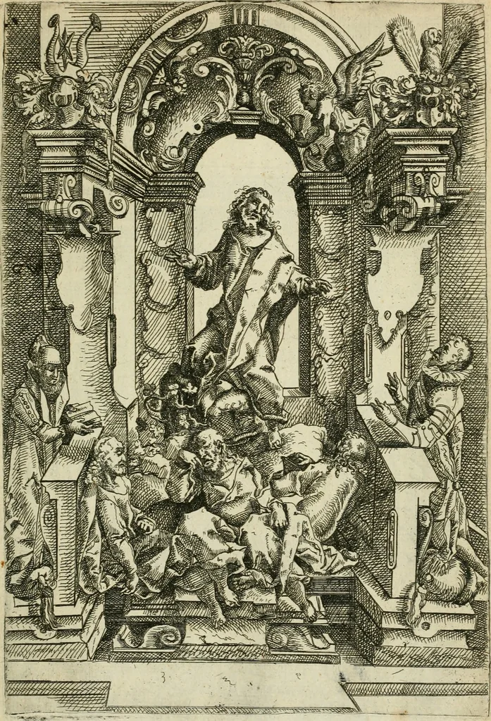 An illustration from Architectvra, vonn Ausstheijlung der fünff Seülen, vnd aller darausz folder Kunst vnd Arbeit von Festern, Camin, Thürgerichten, Portale, Bruñen vnd Epitaphie, 1612, leaf 28