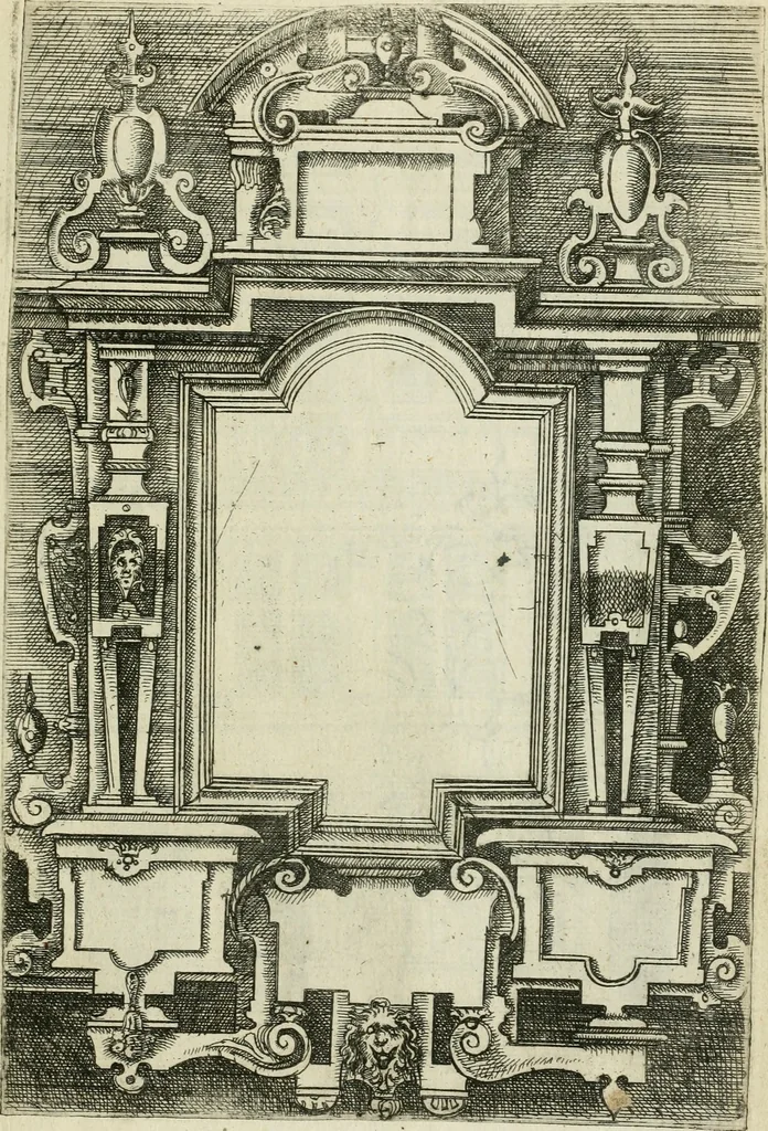 An illustration from Architectvra, vonn Ausstheijlung der fünff Seülen, vnd aller darausz folder Kunst vnd Arbeit von Festern, Camin, Thürgerichten, Portale, Bruñen vnd Epitaphie, 1612, leaf 30