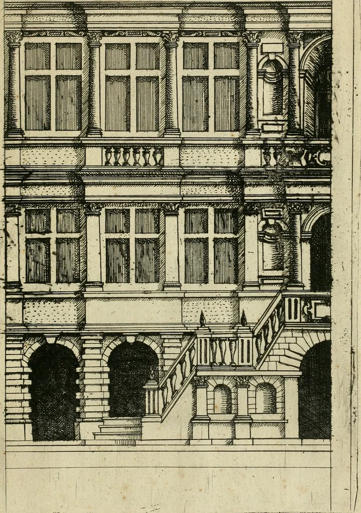 An illustration from Architectvra, vonn Ausstheijlung der fünff Seülen, vnd aller darausz folder Kunst vnd Arbeit von Festern, Camin, Thürgerichten, Portale, Bruñen vnd Epitaphie, 1612, leaf 32