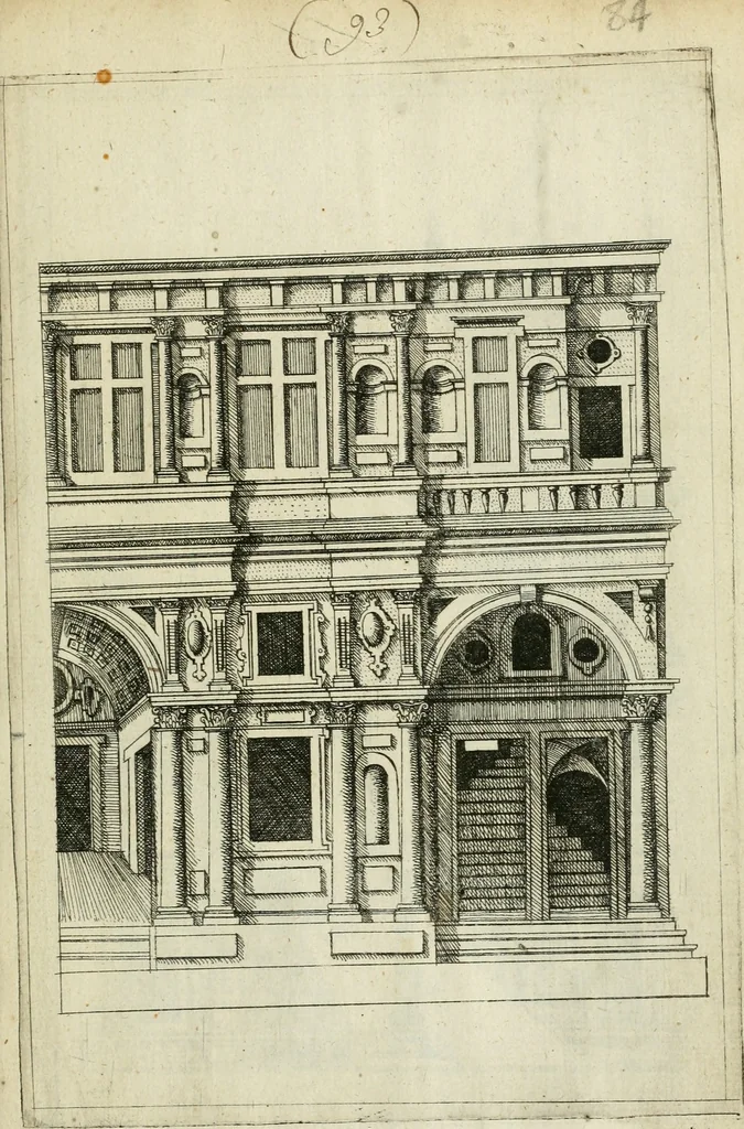 An illustration from Architectvra, vonn Ausstheijlung der fünff Seülen, vnd aller darausz folder Kunst vnd Arbeit von Festern, Camin, Thürgerichten, Portale, Bruñen vnd Epitaphie, 1612, leaf 36