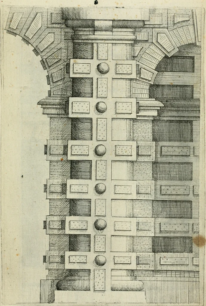 An illustration from Architectvra, vonn Ausstheijlung der fünff Seülen, vnd aller darausz folder Kunst vnd Arbeit von Festern, Camin, Thürgerichten, Portale, Bruñen vnd Epitaphie, 1612, leaf 92