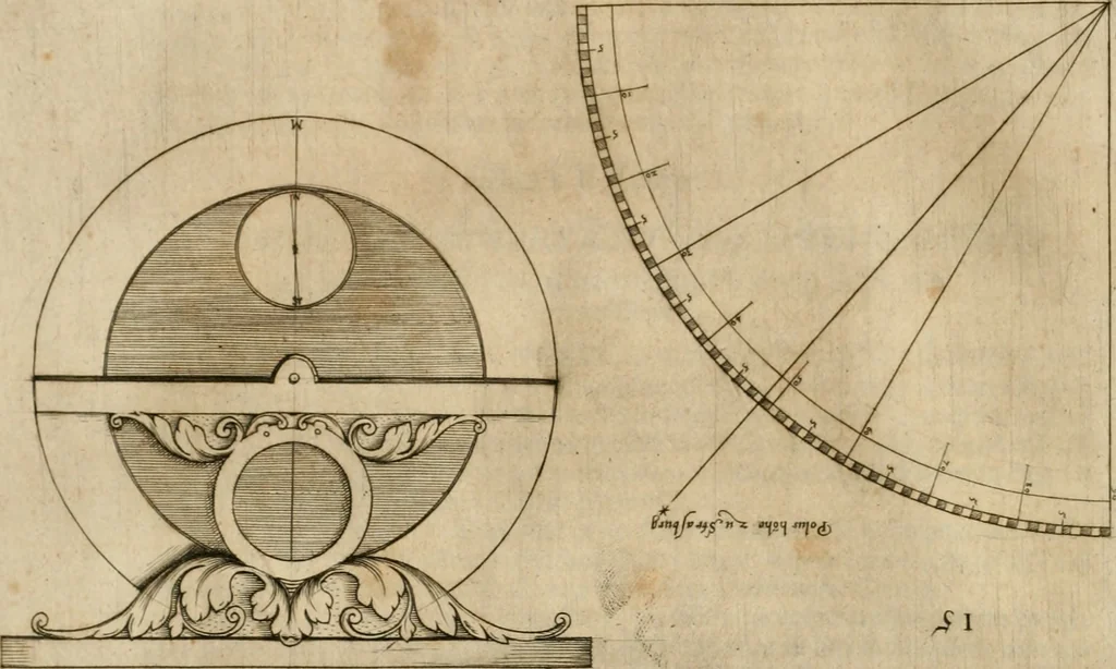 An illustration from Architectvra von Vestungen. Wie die zu vnsern Zeiten mögen erbawen werden, an Stätten, Schlössern vñ Clussen, zu Wasser, Land, Berg vñ Thal, mit jren Bollwercken, Caualiren, Streichen, Gräben vnd Leuffen, sampt deren gantzen Anhang vnd Nutzbarkeit, auch wie die Gegenwehr zu gebrauchen, was für Geschütz dahin gehörig, vnnd wie es geordnet vnnd gebraucht werden soll, alles ausz Grund vnd deren Fundamenten. Sampt den Grund Rissen, Visierungen, vnd Auffzügen für Augen gestellt, 1589, leaf 25