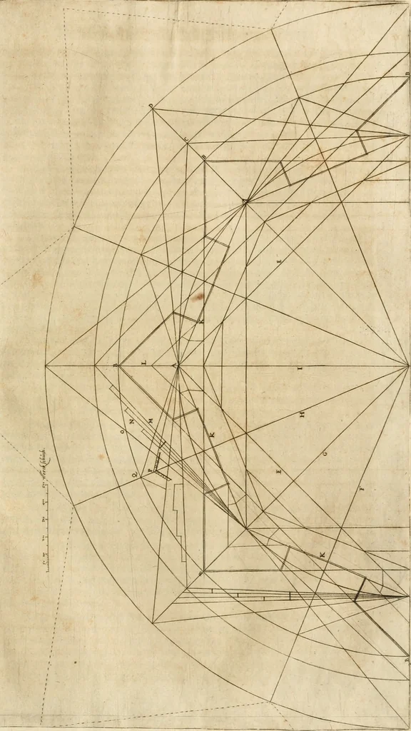 An illustration from Architectvra von Vestungen. Wie die zu vnsern Zeiten mögen erbawen werden, an Stätten, Schlössern vñ Clussen, zu Wasser, Land, Berg vñ Thal, mit jren Bollwercken, Caualiren, Streichen, Gräben vnd Leuffen, sampt deren gantzen Anhang vnd Nutzbarkeit, auch wie die Gegenwehr zu gebrauchen, was für Geschütz dahin gehörig, vnnd wie es geordnet vnnd gebraucht werden soll, alles ausz Grund vnd deren Fundamenten. Sampt den Grund Rissen, Visierungen, vnd Auffzügen für Augen gestellt, 1589, leaf 98