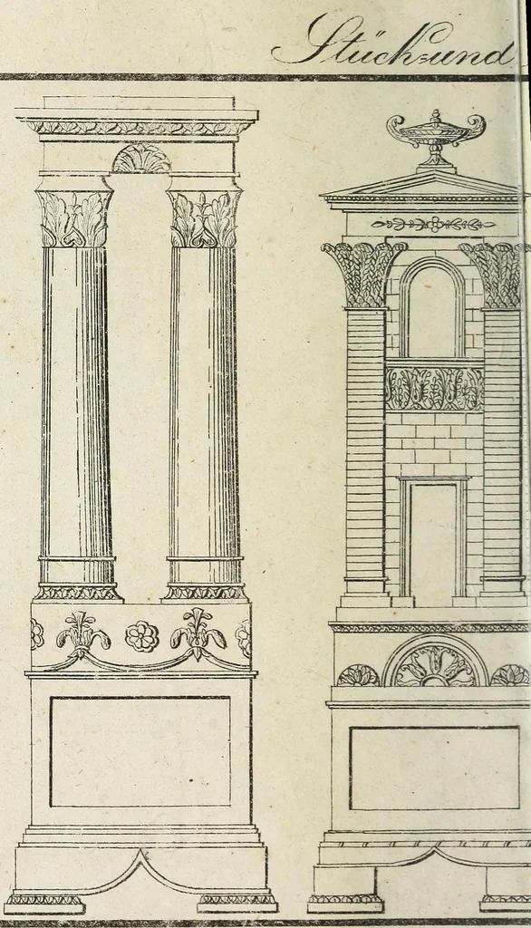 An illustration from Architektonisch-mythologische Kunst-Sammlung : ein Modell und Taschenbuch für Stein- und Bildhauer, Töpfer Gürttler und Eisengiesser, so wie auch für Tüncher und Stukaturer, 1829, leaf 112