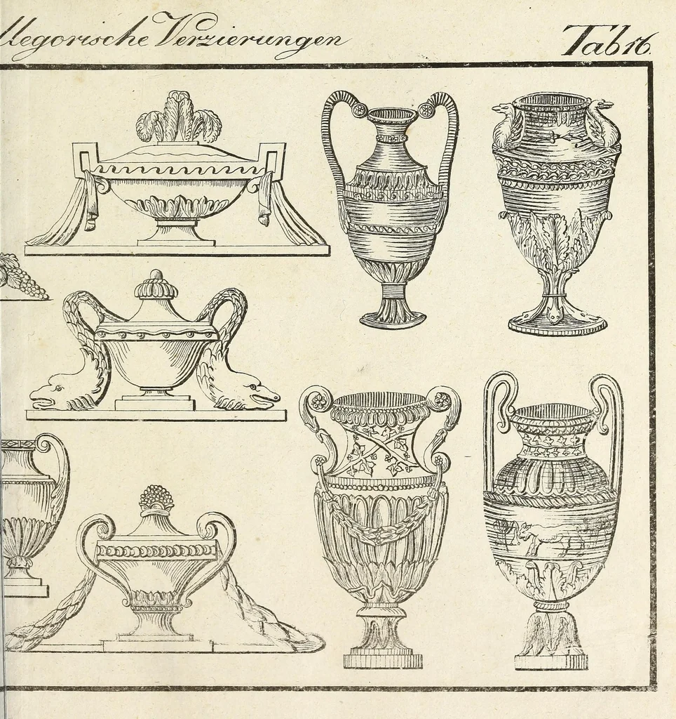 An illustration from Architektonisch-mythologische Kunst-Sammlung : ein Modell und Taschenbuch für Stein- und Bildhauer, Töpfer Gürttler und Eisengiesser, so wie auch für Tüncher und Stukaturer, 1829, leaf 71