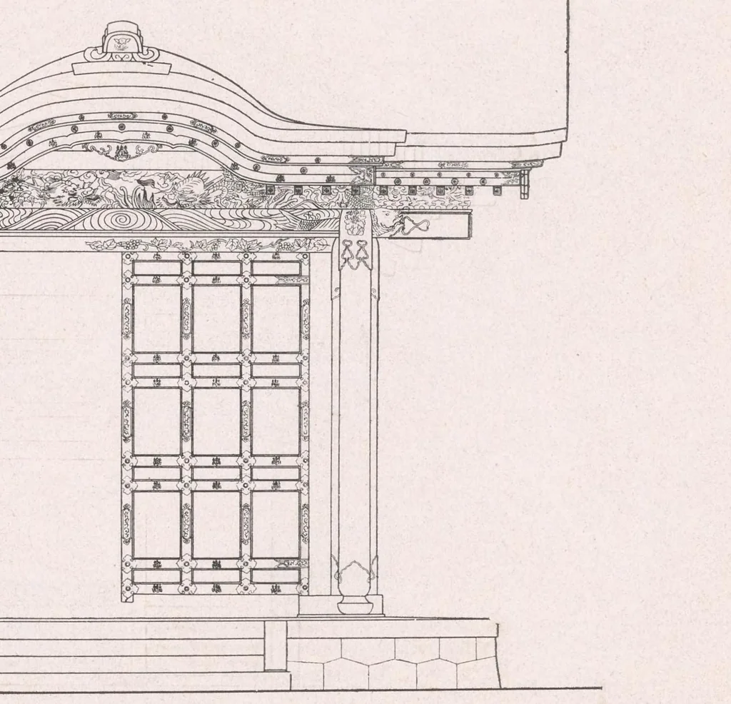 An illustration from Die Architektur der Kultbauten Japans, 1907, leaf 139