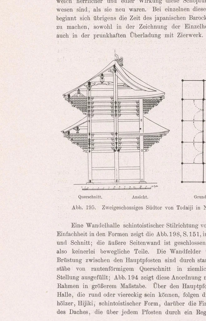 An illustration from Die Architektur der Kultbauten Japans, 1907, leaf 154