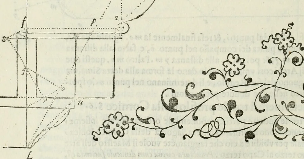 An illustration from Architettura ciuile demostratiuamente proportionata et accresciuta di nuoue regole : con l'vso delle quali si facilita l'inuentione d'ogni douuta proportione nelli cinque ordini, e col ritrouamento d'vn nuouo strumento angolare, si da il modo à gl'operarij medesimi di pratticamente stabilire le sacome in ogni loro necessario contorno, 1661, leaf 315