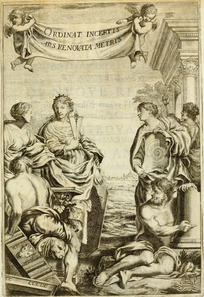 An illustration from Architettura ciuile demostratiuamente proportionata et accresciuta di nuoue regole : con l'vso delle quali si facilita l'inuentione d'ogni douuta proportione nelli cinque ordini, e col ritrouamento d'vn nuouo strumento angolare, si da il modo à gl'operarij medesimi di pratticamente stabilire le sacome in ogni loro necessario contorno, 1661, leaf 4